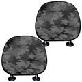 Black And Grey Camouflage Print Car Headrest Covers