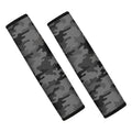 Black And Grey Camouflage Print Car Seat Belt Covers