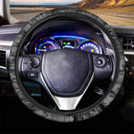Black And Grey Camouflage Print Car Steering Wheel Cover