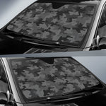 Black And Grey Camouflage Print Car Sun Shade GearFrost