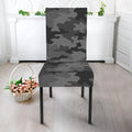 Black And Grey Camouflage Print Dining Chair Slipcover