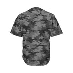 Black And Grey Camouflage Print Men's Baseball Jersey