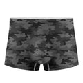 Black And Grey Camouflage Print Men's Boxer Briefs