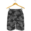 Black And Grey Camouflage Print Men's Shorts