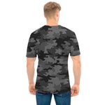 Black And Grey Camouflage Print Men's T-Shirt