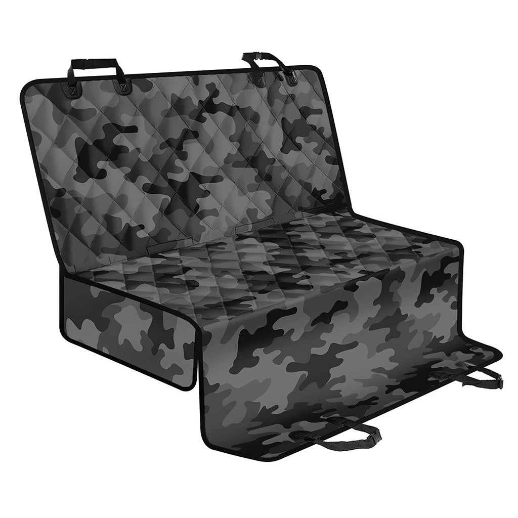 Black And Grey Camouflage Print Pet Car Back Seat Cover