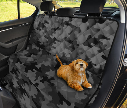 Black And Grey Camouflage Print Pet Car Back Seat Cover