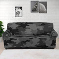 Black And Grey Camouflage Print Sofa Cover