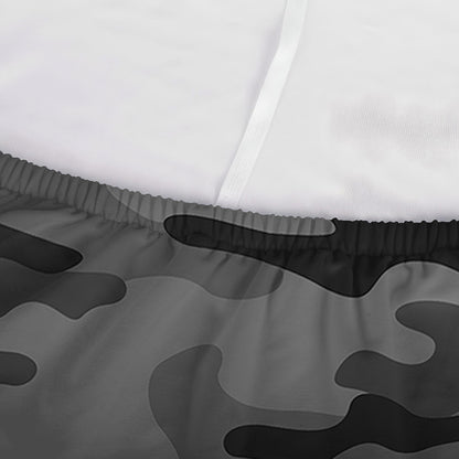 Black And Grey Camouflage Print Sofa Cover