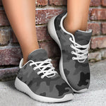 Black And Grey Camouflage Print Sport Shoes GearFrost