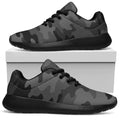 Black And Grey Camouflage Print Walking Shoes