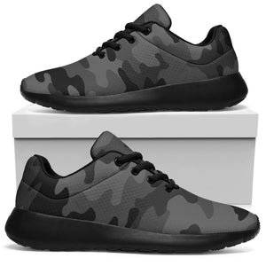 Black And Grey Camouflage Print Sport Shoes GearFrost