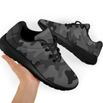 Black And Grey Camouflage Print Sport Shoes GearFrost