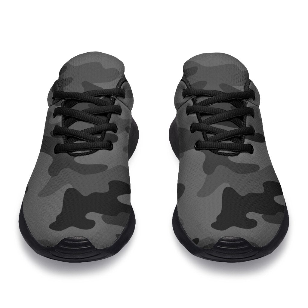 Black And Grey Camouflage Print Sport Shoes GearFrost