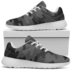 Black And Grey Camouflage Print Sport Shoes GearFrost