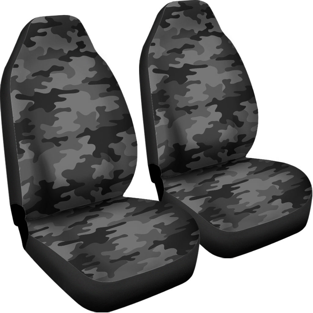 Black And Grey Camouflage Print Universal Fit Car Seat Covers