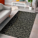 Black And Grey Digital Camo Print Area Rug