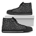 Black And Grey Digital Camo Print Black High Top Sneakers