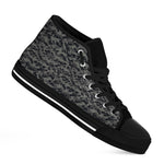 Black And Grey Digital Camo Print Black High Top Shoes