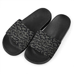 Black And Grey Digital Camo Print Black Slide Sandals