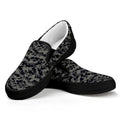 Black And Grey Digital Camo Print Black Slip On Sneakers