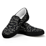 Black And Grey Digital Camo Print Black Slip On Shoes