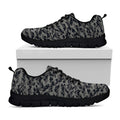 Black And Grey Digital Camo Print Black Running Shoes