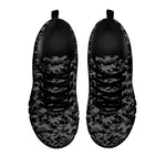 Black And Grey Digital Camo Print Black Sneakers