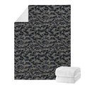 Black And Grey Digital Camo Print Blanket