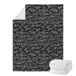Black And Grey Digital Camo Print Blanket