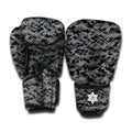 Black And Grey Digital Camo Print Boxing Gloves