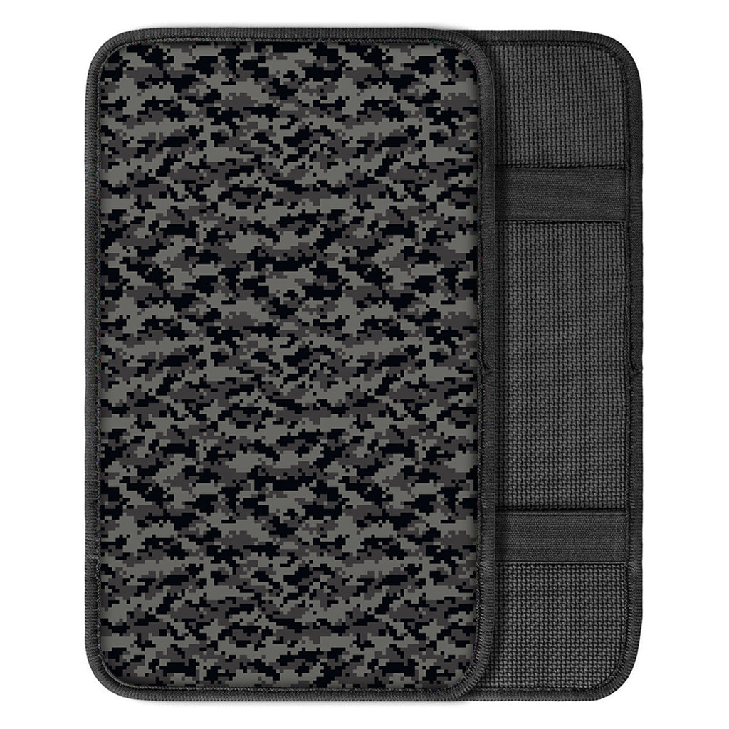 Black And Grey Digital Camo Print Car Center Console Cover