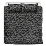 Black And Grey Digital Camo Print Duvet Cover Bedding Set