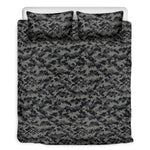 Black And Grey Digital Camo Print Duvet Cover Bedding Set