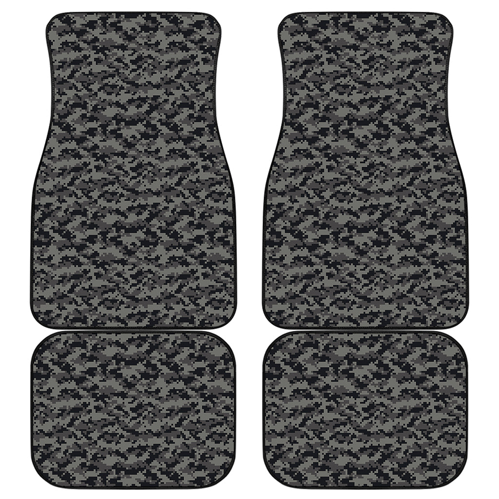 Black And Grey Digital Camo Print Front and Back Car Floor Mats