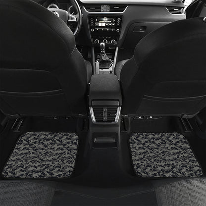 Black And Grey Digital Camo Print Front and Back Car Floor Mats