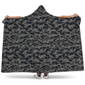 Black And Grey Digital Camo Print Hooded Blanket
