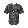 Black And Grey Digital Camo Print Men's Baseball Jersey