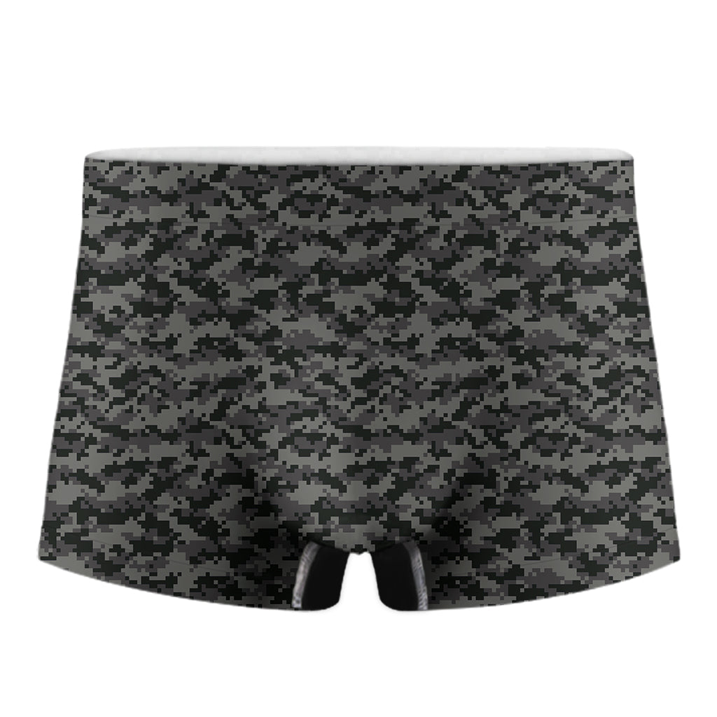 Black And Grey Digital Camo Print Men's Boxer Briefs