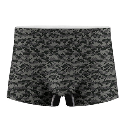 Black And Grey Digital Camo Print Men's Boxer Briefs