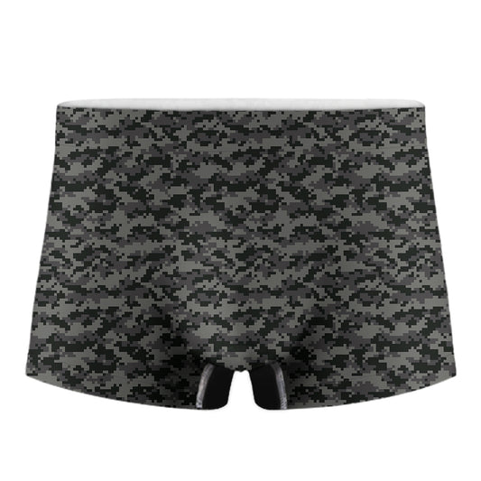 Black And Grey Digital Camo Print Men's Boxer Briefs