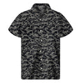 Black And Grey Digital Camo Print Men's Short Sleeve Shirt