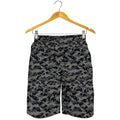 Black And Grey Digital Camo Print Men's Shorts