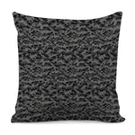 Black And Grey Digital Camo Print Pillow Cover