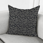 Black And Grey Digital Camo Print Pillow Cover