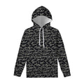 Black And Grey Digital Camo Print Pullover Hoodie