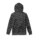 Black And Grey Digital Camo Print Pullover Hoodie