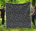 Black And Grey Digital Camo Print Quilt