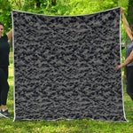 Black And Grey Digital Camo Print Quilt