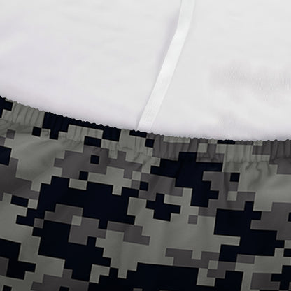 Black And Grey Digital Camo Print Sofa Cover